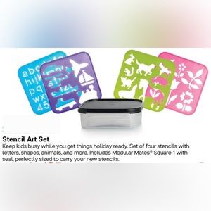 Tupperware 5pc Stencil Art Set with Container